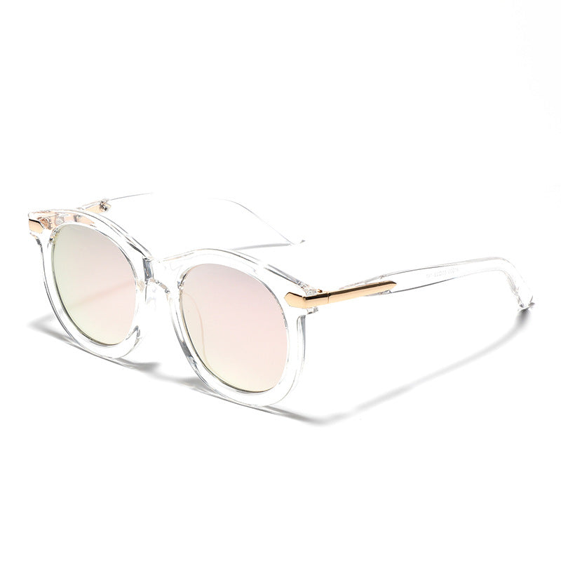 Women's fashionable sunglasses with transparent frame and golden accents Bowlift