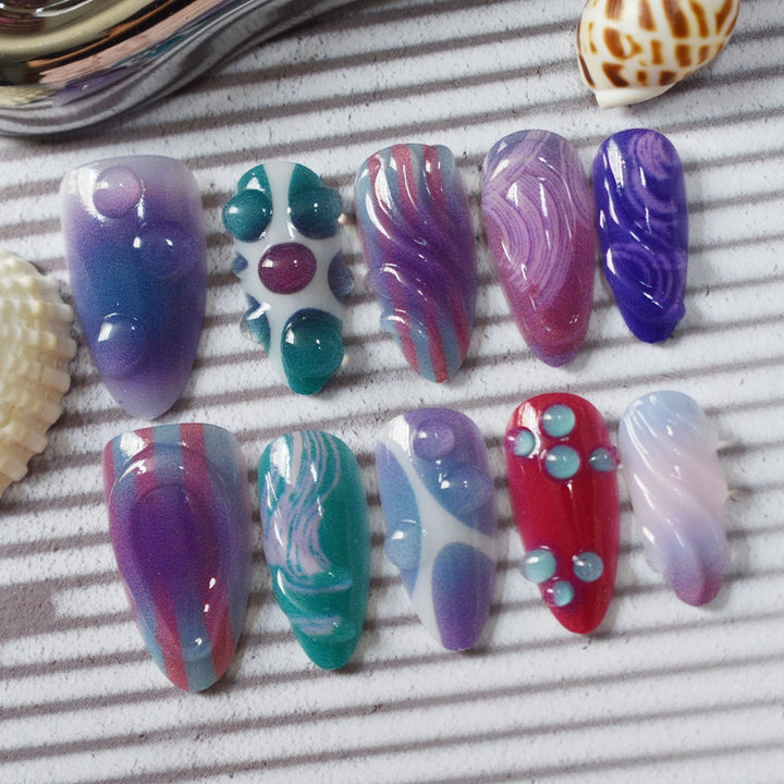 Artistic 3D Nail Design Bowlift