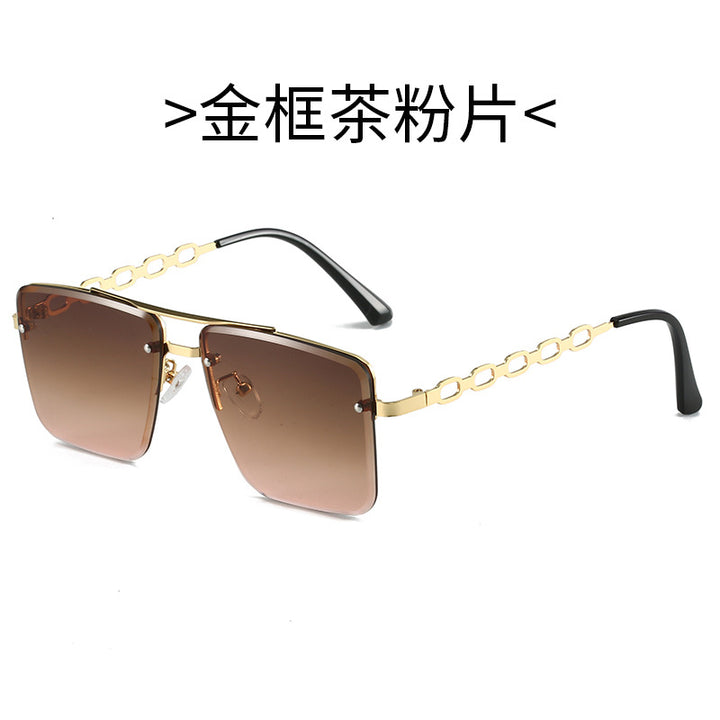 Women's Square Sunglasses with Elegant Chain Structure Bowlift