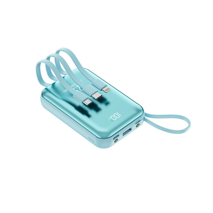 Portable power bank with integrated charging cables and fast charging function Bowlift