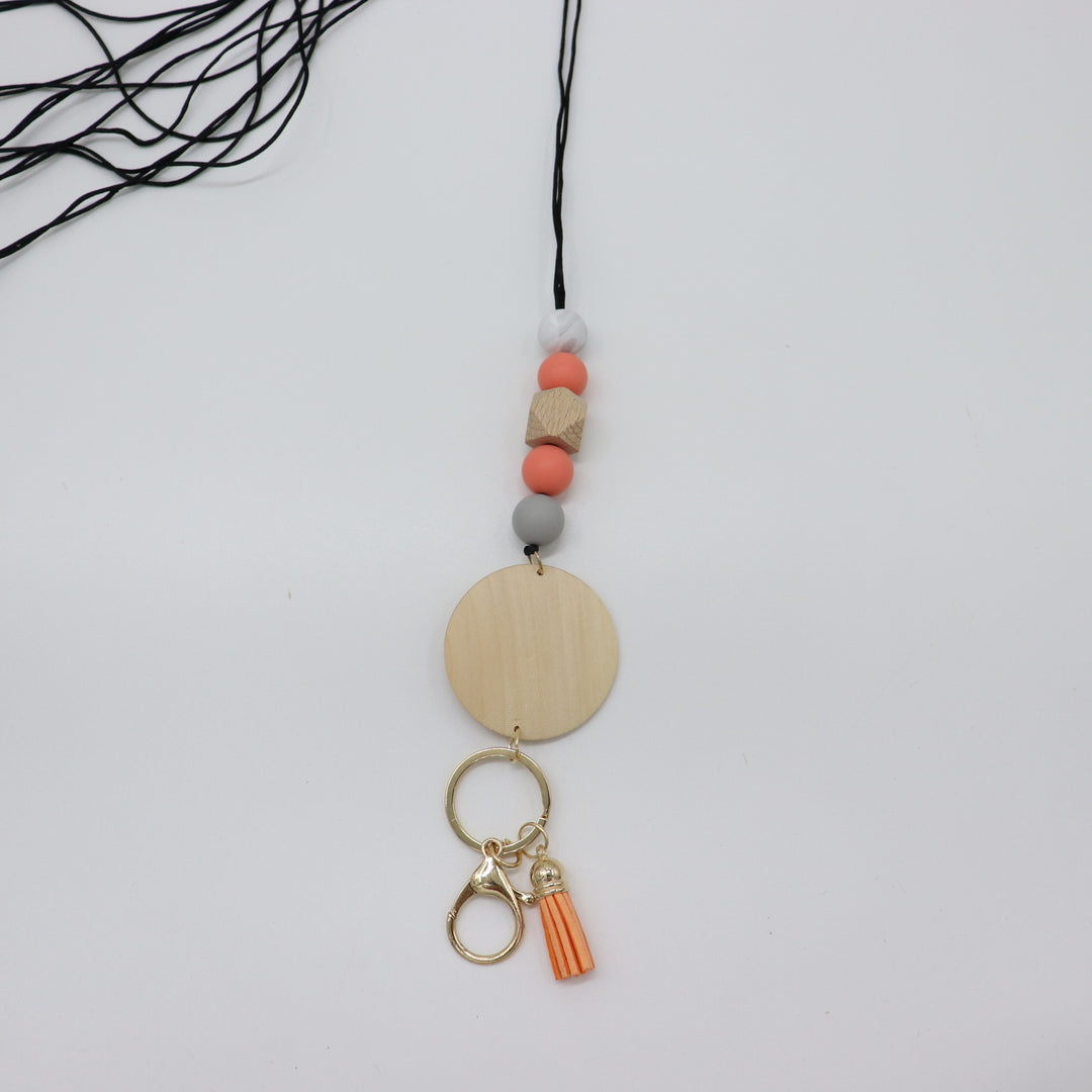 Beaded Keychain Lanyard with Decorative Tassel Bowlift