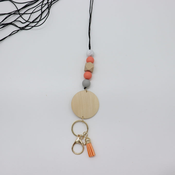 Beaded Keychain Lanyard with Decorative Tassel Bowlift