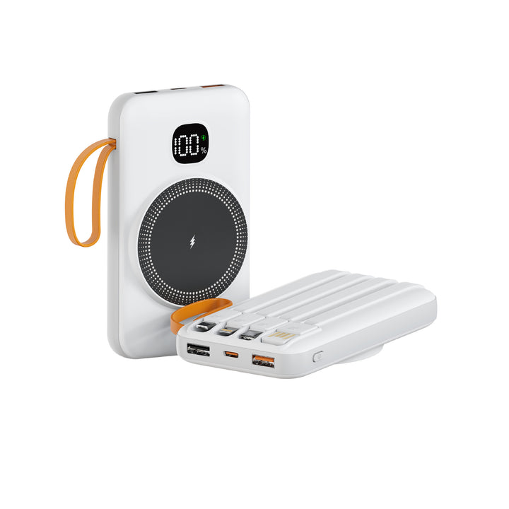 Portable power bank with integrated inductive fast charging function and LED charging status indicator Bowlift