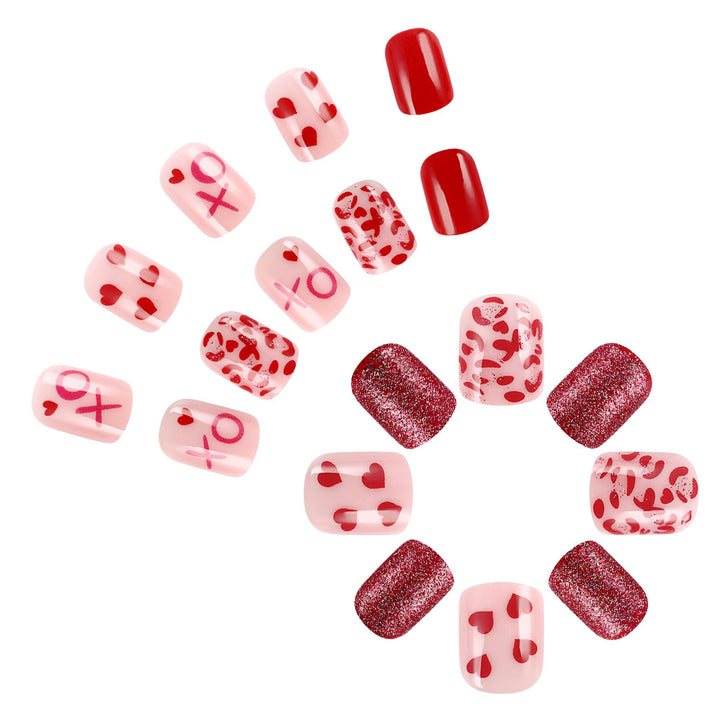 Artistic Heart-Embellished Nail Art Bowlift