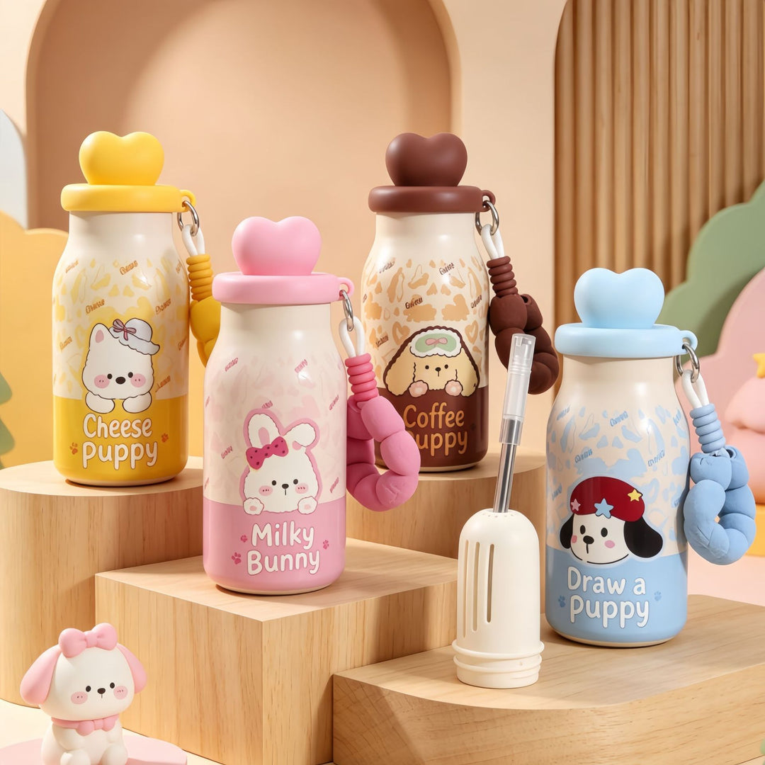 Women’s insulated bottle with practical carrying handle and playful bunny design Bowlift