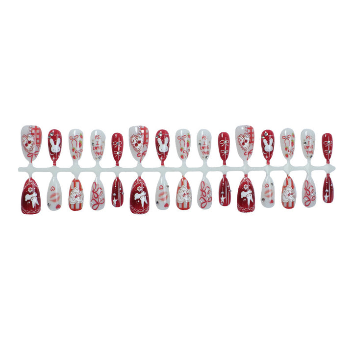 Romantic Themed Press-On Nail Art Set Bowlift