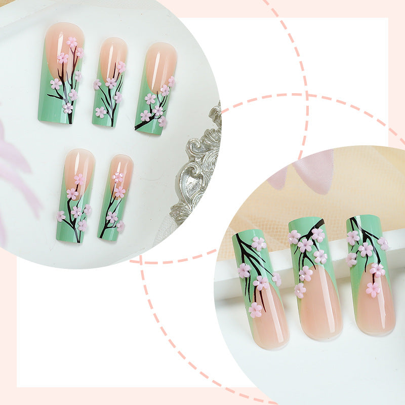 Floral Design Press-On Nails Set Bowlift