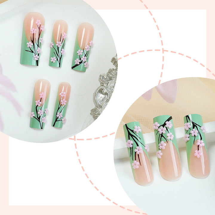 Floral Design Press-On Nails Set Bowlift