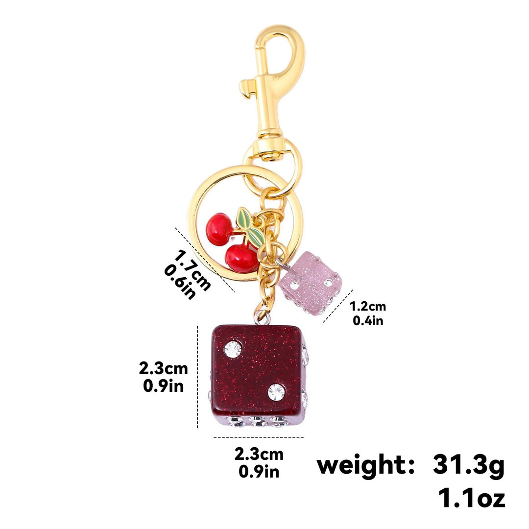 Keychain with Colorful Dice Bowlift