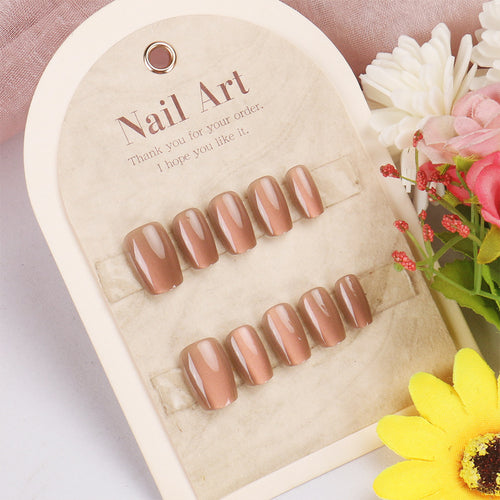 Elegant Glossy Press-On Nail Set Bowlift 1789389268