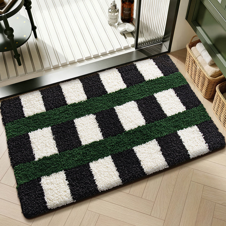Plush Textured Zigzag Bath Mat Bowlift