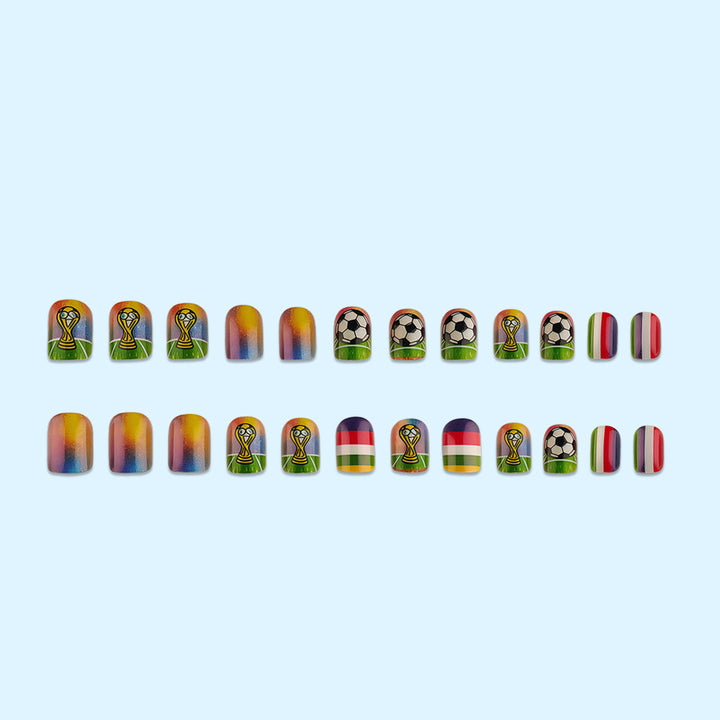Creative nail art design with football motifs Bowlift