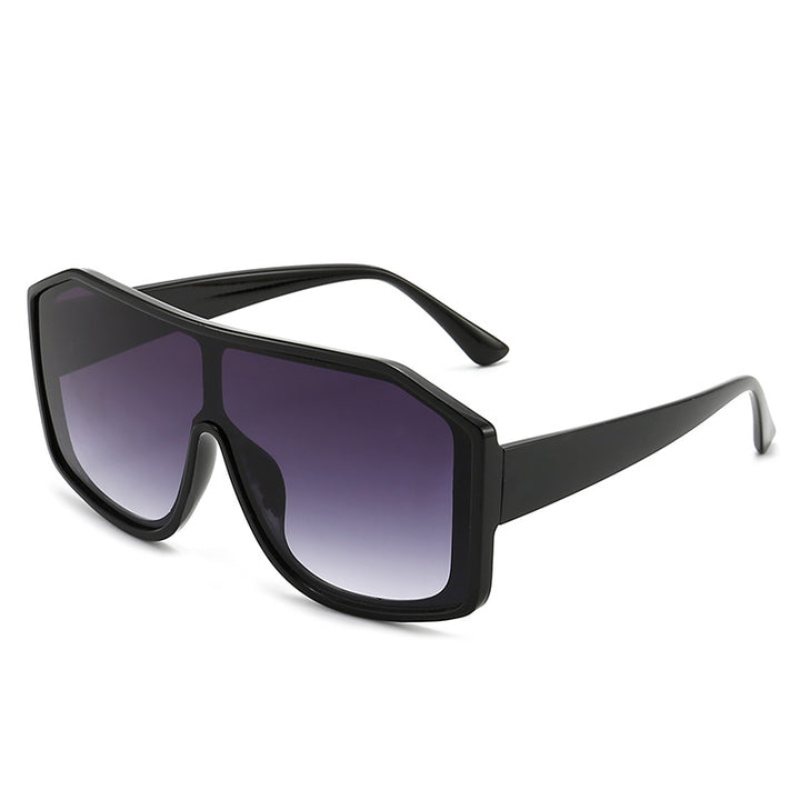 Oversized Geometric Shield Sunglasses Trendy Design