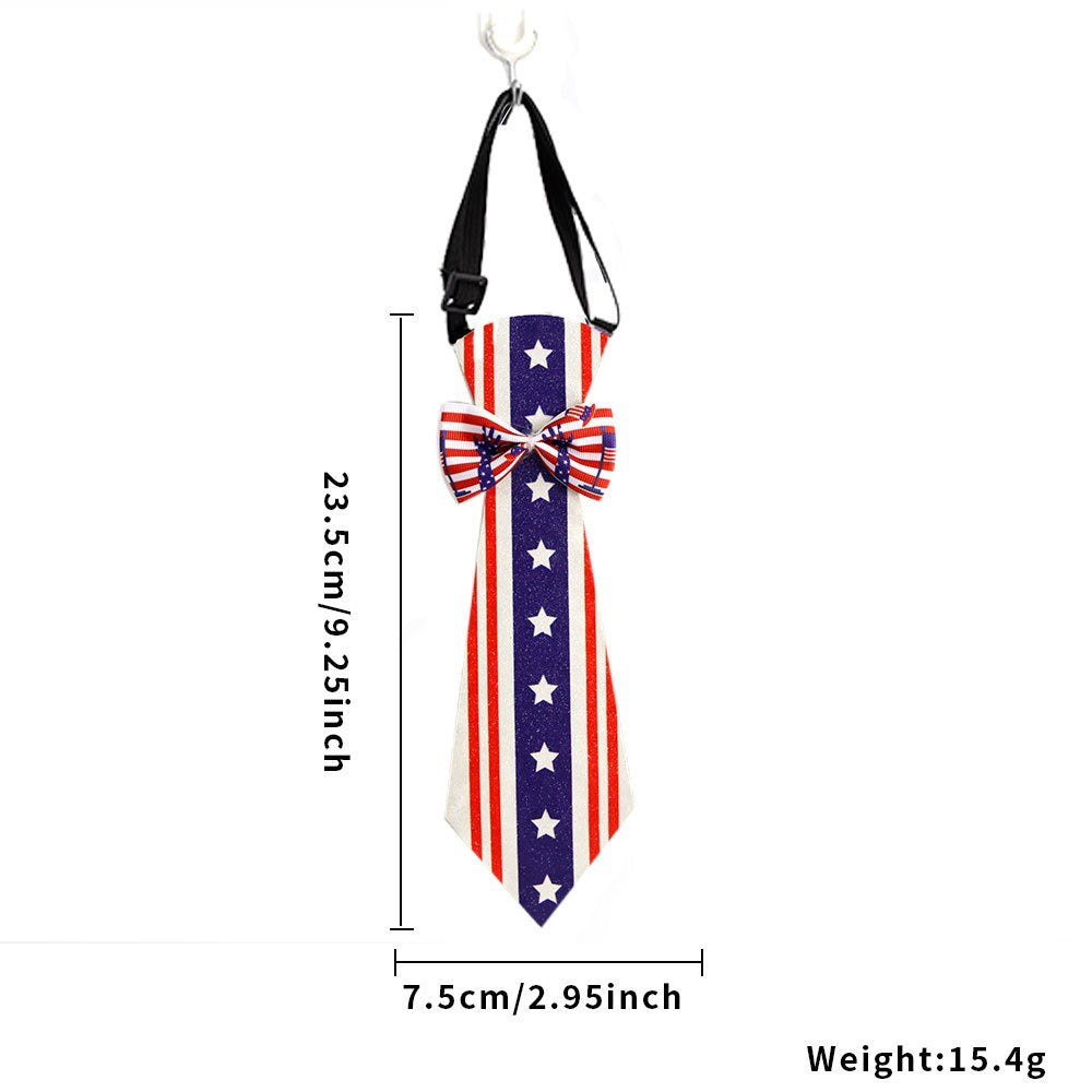 Unisex nan patriotic striped pet necktie with adjustable elastic collar Bowlift
