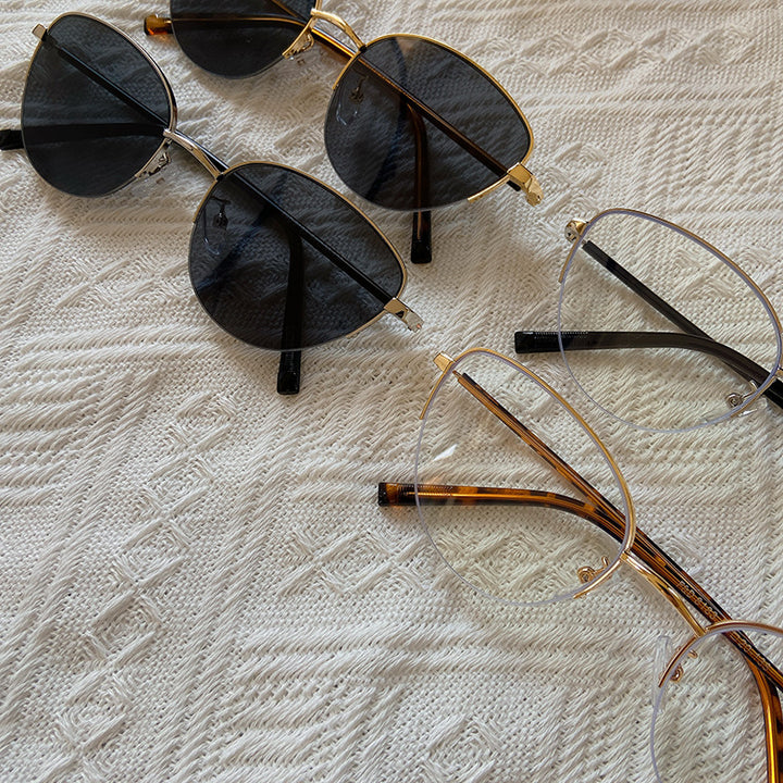 Fashionable Cat-Eye Sunglasses with Fine Metal Frame Bowlift