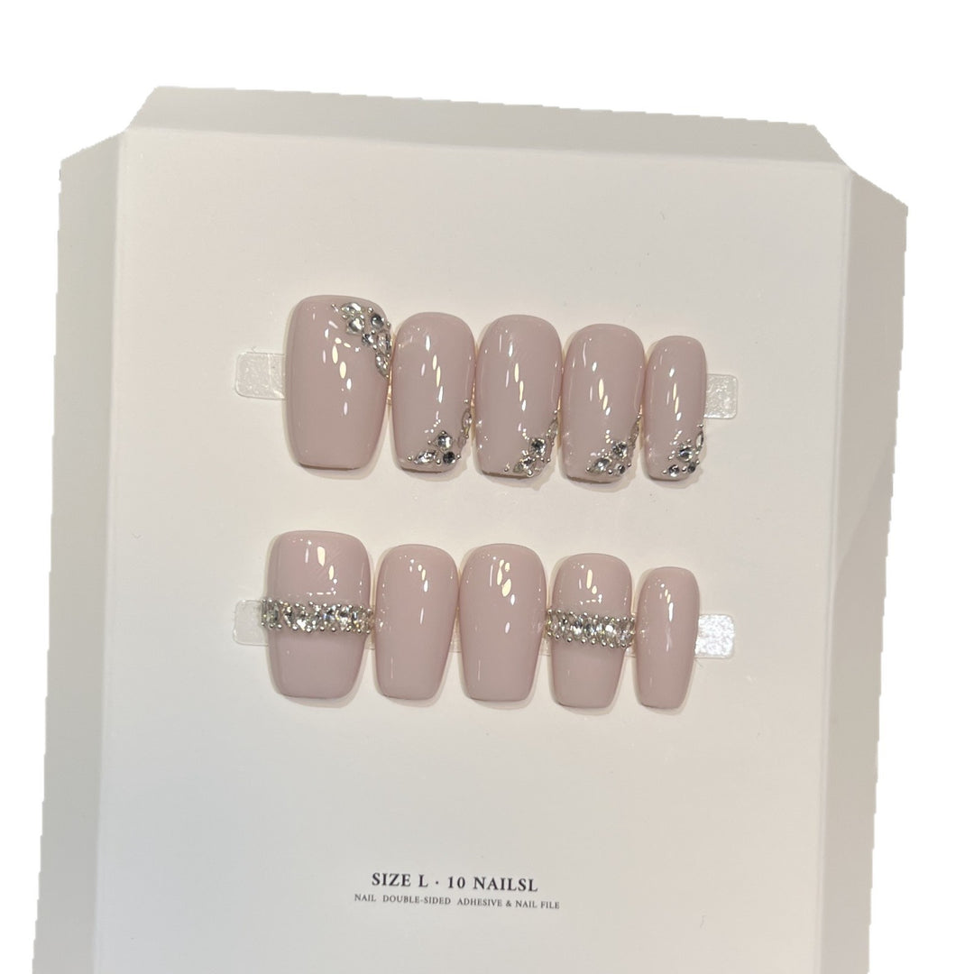 Luxury Rhinestone-Embellished Press-On Nail Set Bowlift