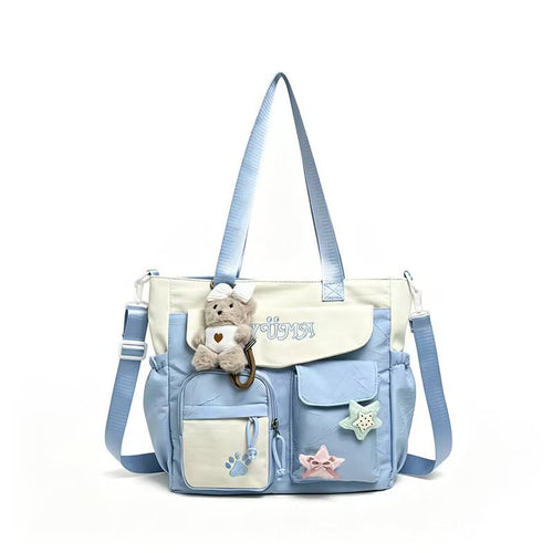 Multi-Functional Canvas Shoulder Bag Bowlift
