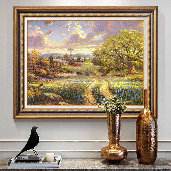 Framed Picturesque Countryside Landscape Artwork