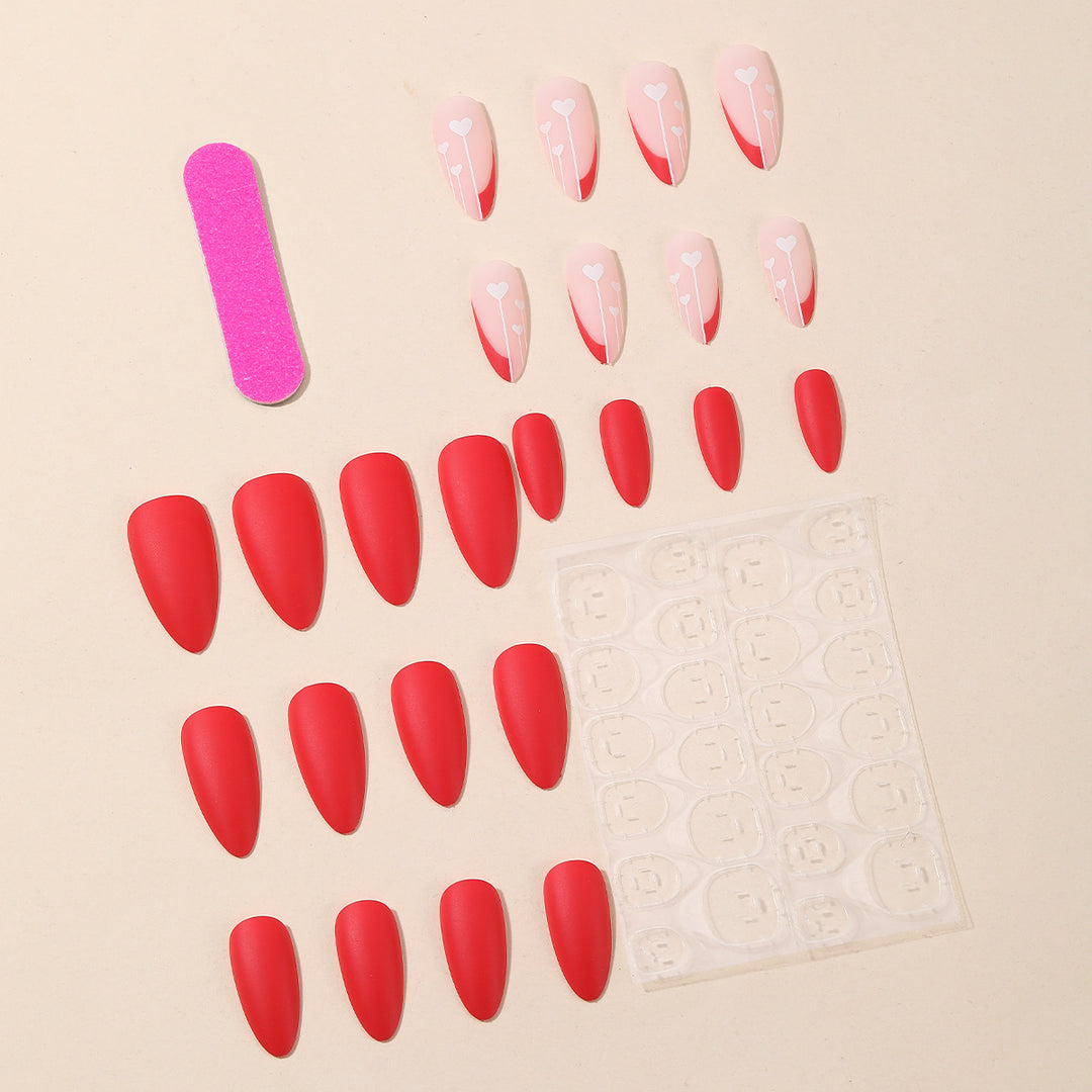 Heart-Inspired Acrylic Nail Art Design Bowlift