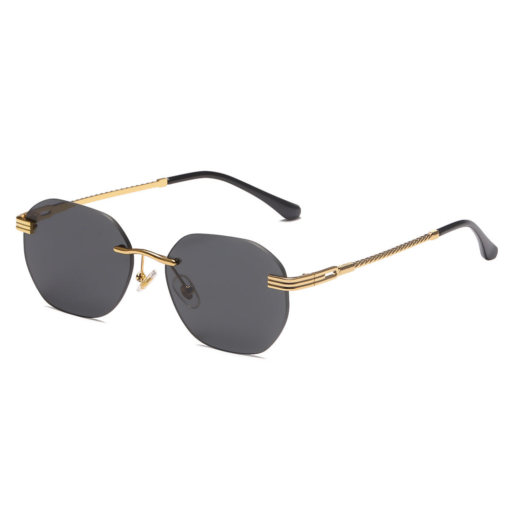 Women's stylish geometric sunglasses with decorative metal frame Bowlift