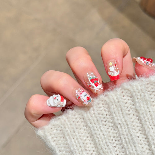 Whimsical Character-Themed Press-On Nail Art Bowlift