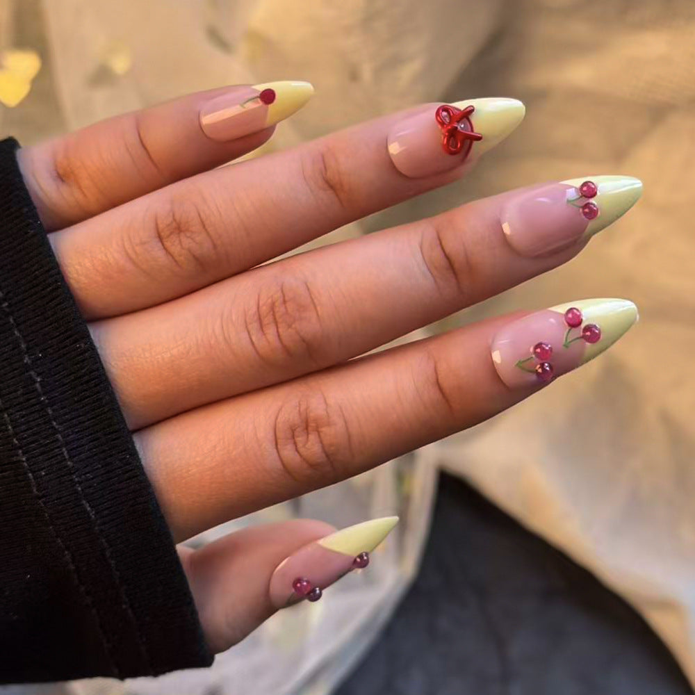 Natural Floral Press-On Nail Set Bowlift