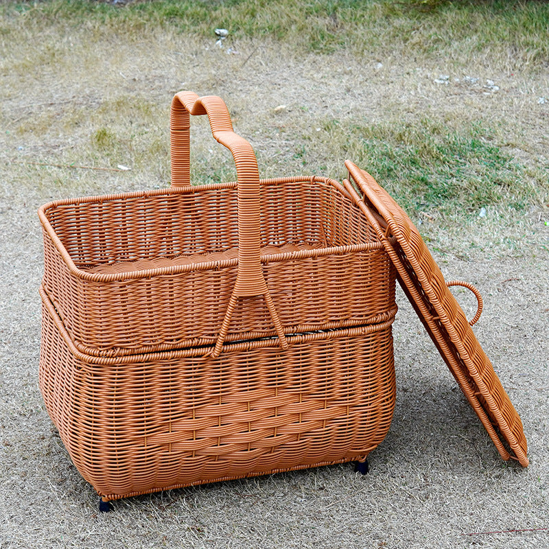 Women's storage basket with lid and handle Bowlift