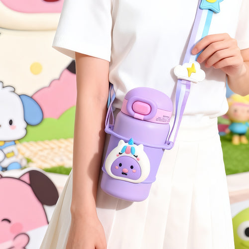 Women Insulated Water Bottle with Cute Rabbit Design Bowlift