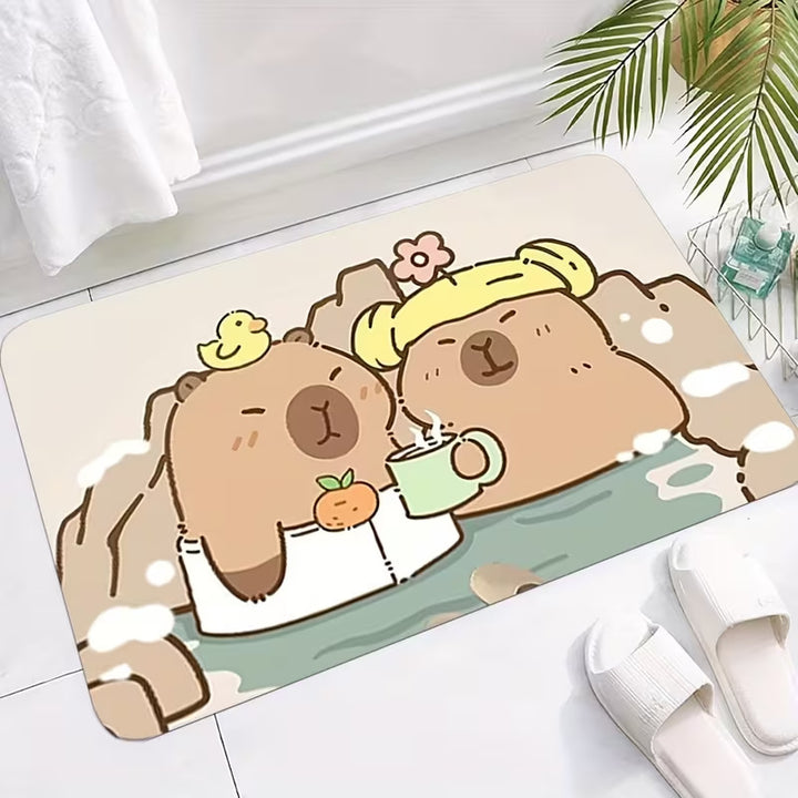 Playful Bear-Themed Bath Mat