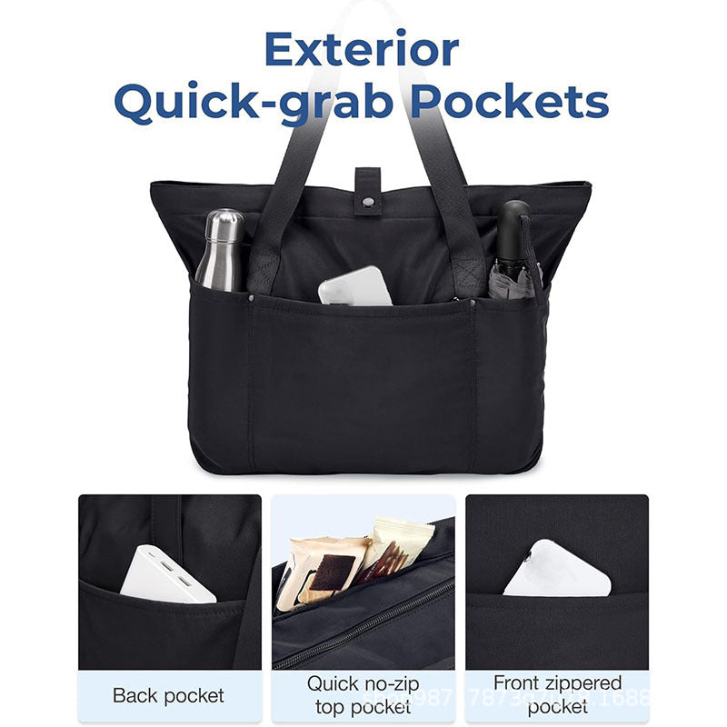 Multifunctional shopping bag with multiple outside pockets Bowlift