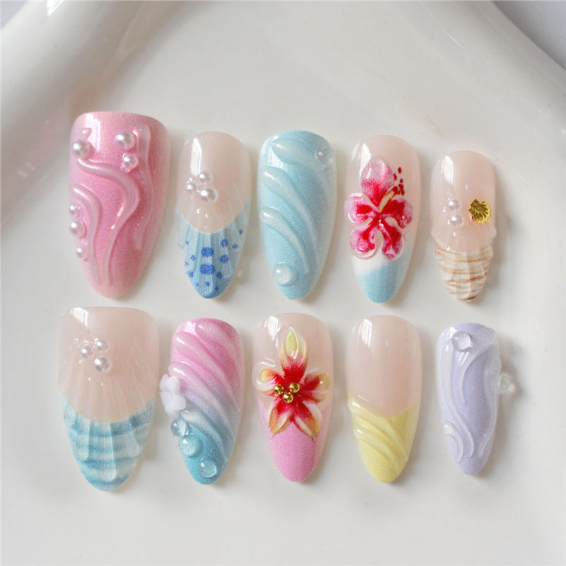 Artistic Sea-Inspired Shell Nail Art Set Bowlift