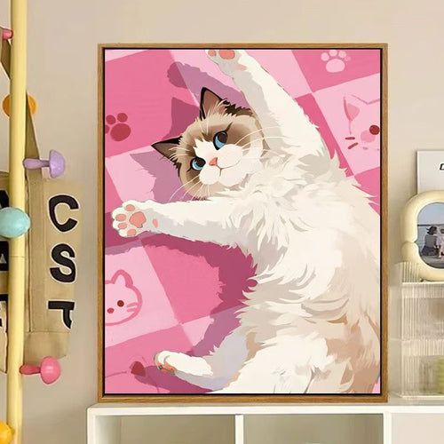Cute Cat-Themed Decorative Canvas Art Bowlift