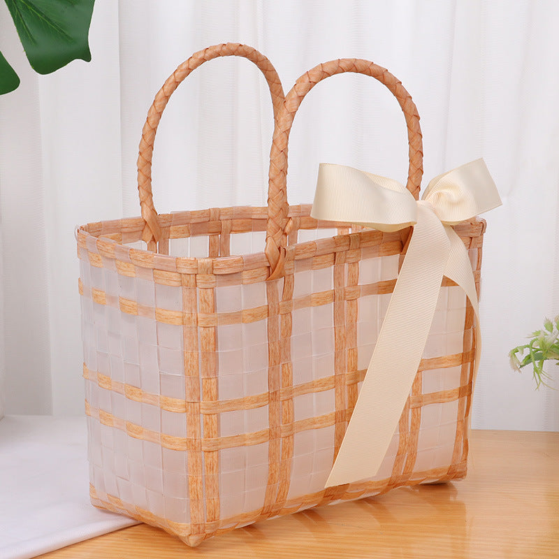 Decorative Basket Bag with Elegant Bow Bowlift