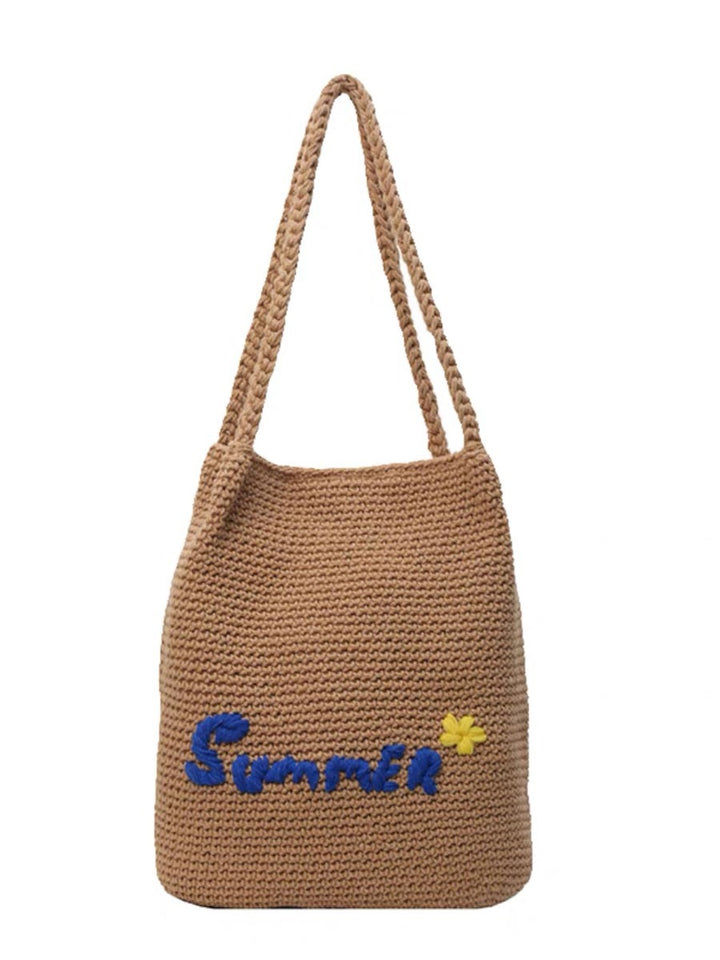 Hand-knotted shopping bag with cheerful summer design Bowlift