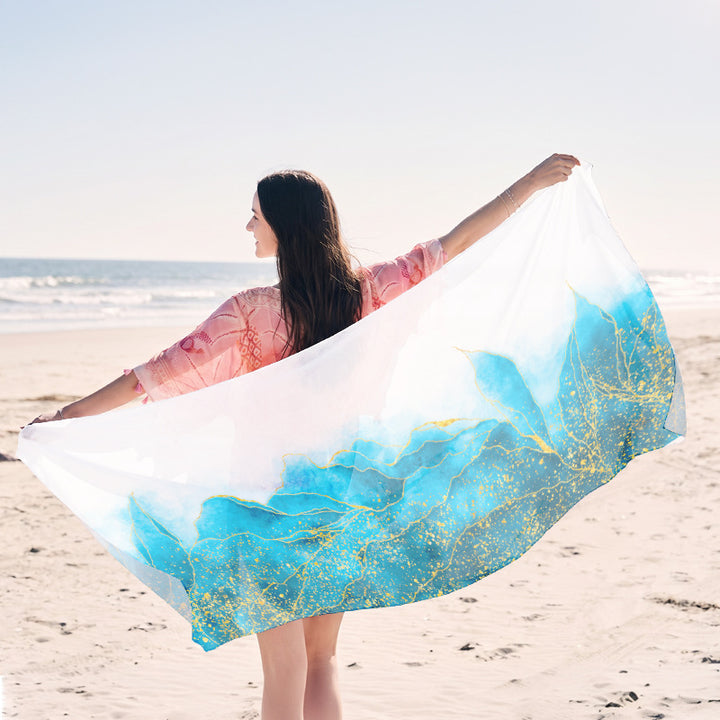 Beach towel with creative jellyfish pattern made of lightweight fabric Bowlift