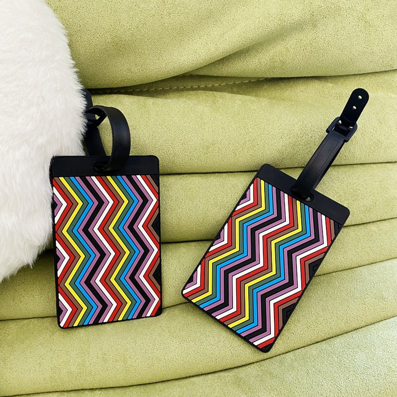 Vibrant Chevron Pattern Luggage Tag Bowlift