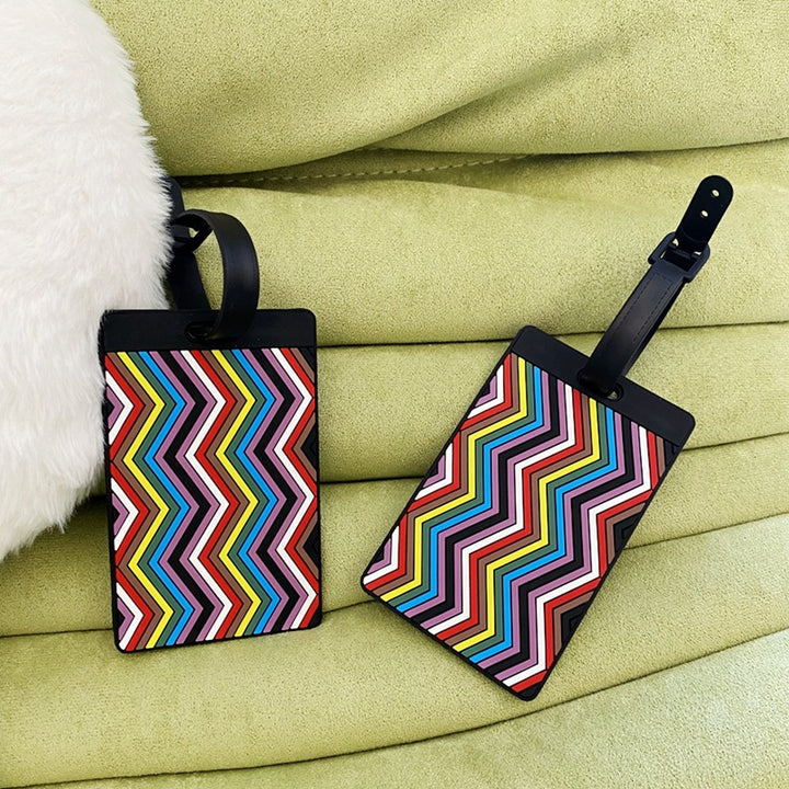 Vibrant Chevron Pattern Luggage Tag Bowlift