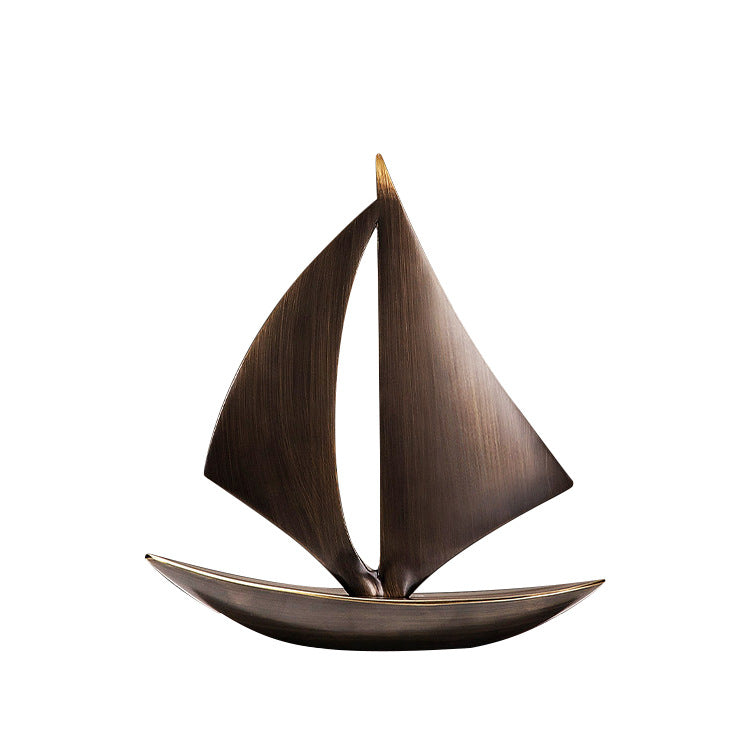 Nautical-Themed Decorative Sailboat Sculpture