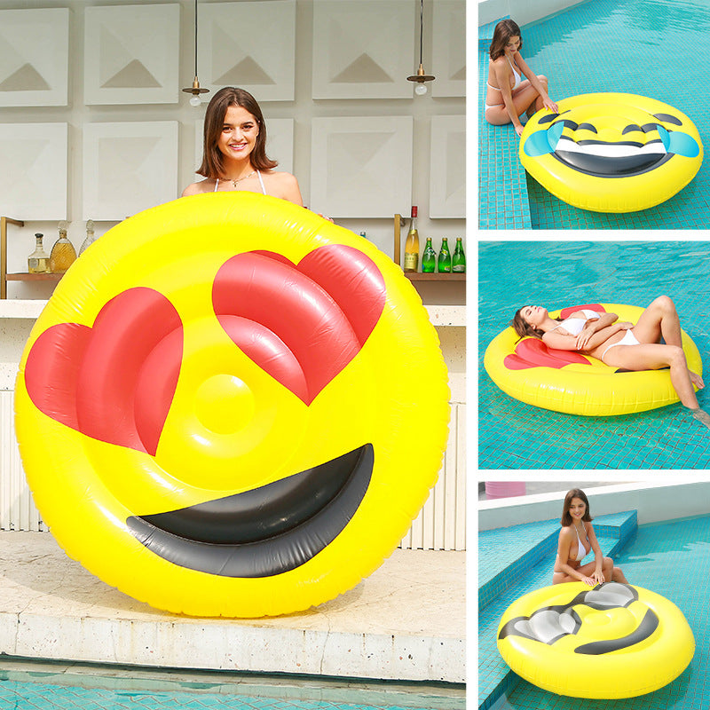 Ladies Inflatable Emoji Swim Ring Bowlift