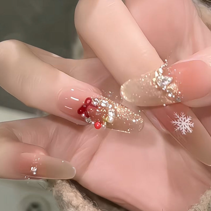 Artificial nail set with festive design Bowlift