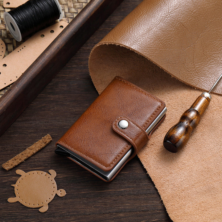 RFID-Blocking Leather Cardholder Bowlift