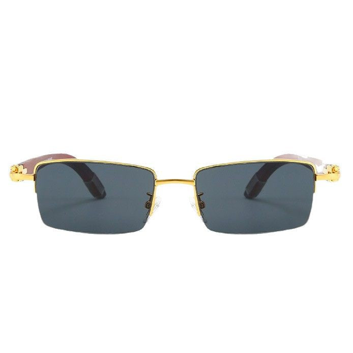 Ladies modern square sunglasses with luxurious metal frame Bowlift