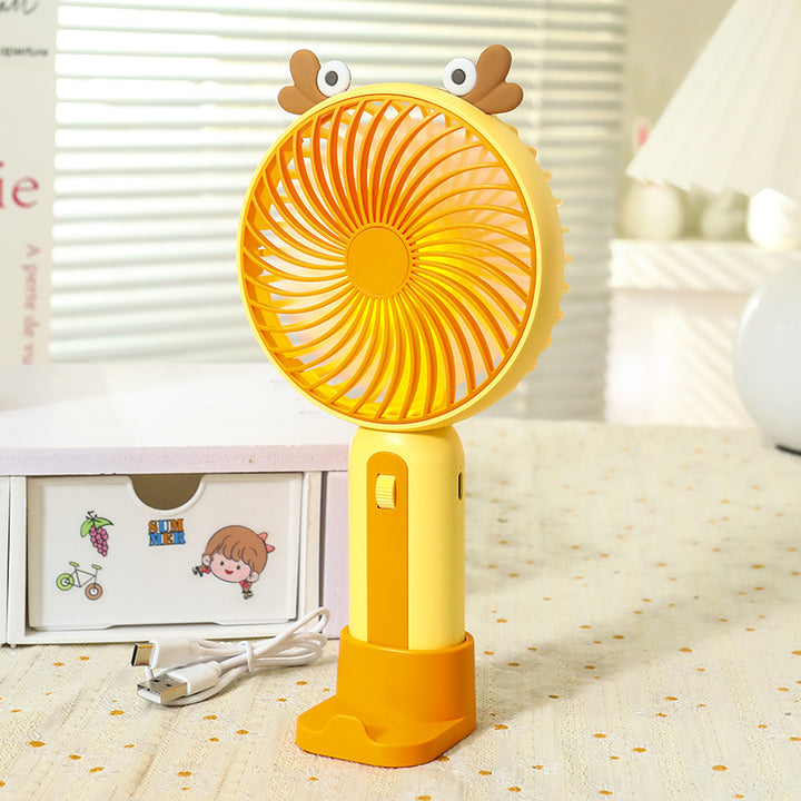 Women's Portable Hand Fan with Playful Animal Design Bowlift