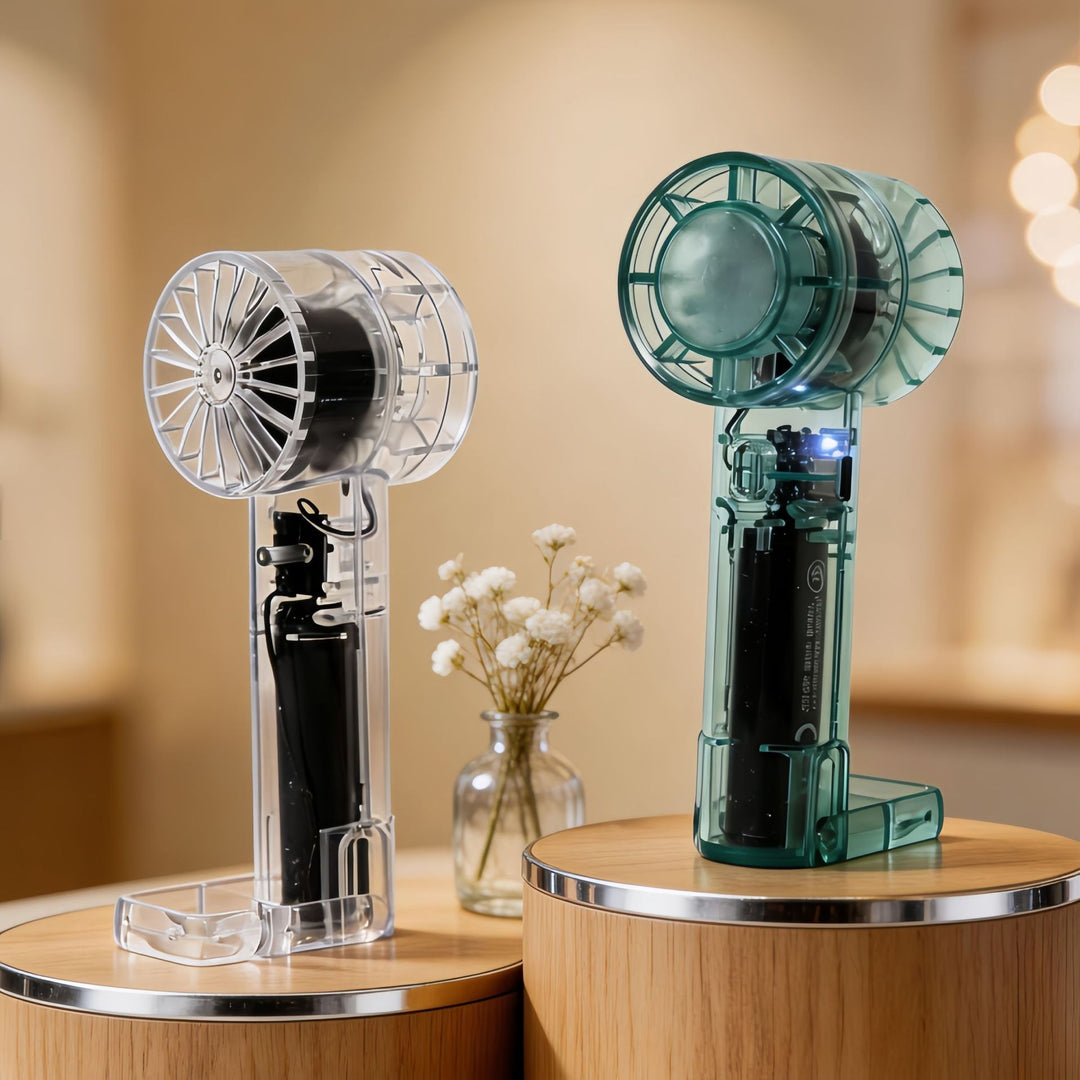 Women Portable Hand Fan with USB Charging Function and Flexible Angle Adjustment Bowlift