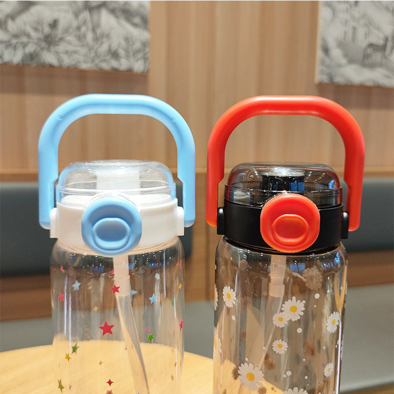 Women’s water bottle with leak-proof lid and integrated straw Bowlift