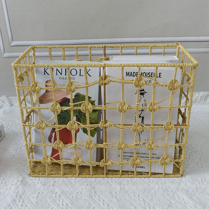 Handwoven Natural Fiber Storage Basket Bowlift