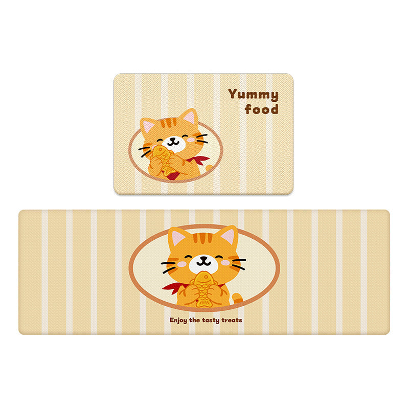 Playful Cartoon Kitchen Runner Mat Bowlift