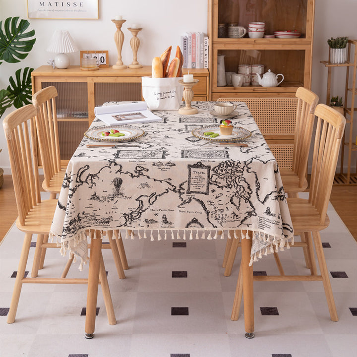 Vintage Newspaper Print Tablecloth