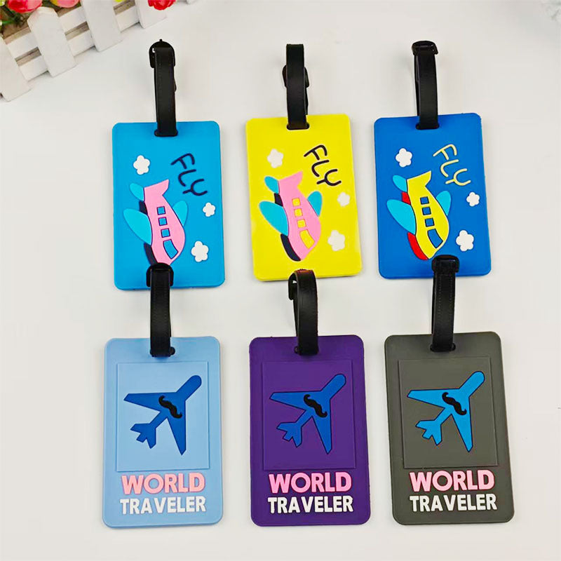 Unisex Travel-Themed Silicone Luggage Tag Bowlift