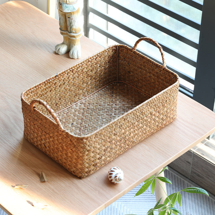 Handcrafted Natural Woven Storage Tray Bowlift